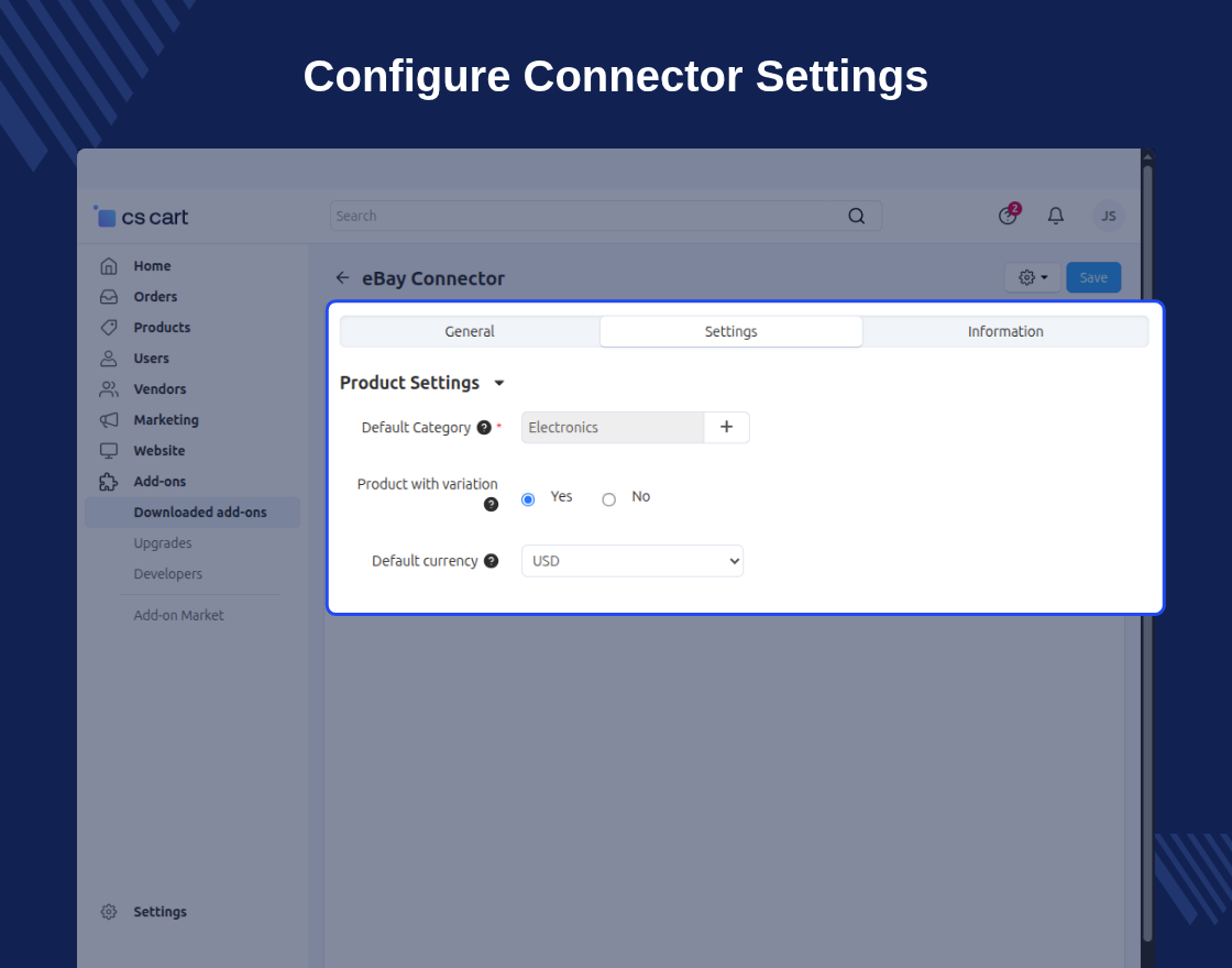 CS-Cart Multi Vendor eBay Connector