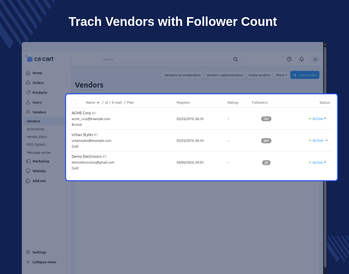 CS-Cart Follow Vendor And Category
