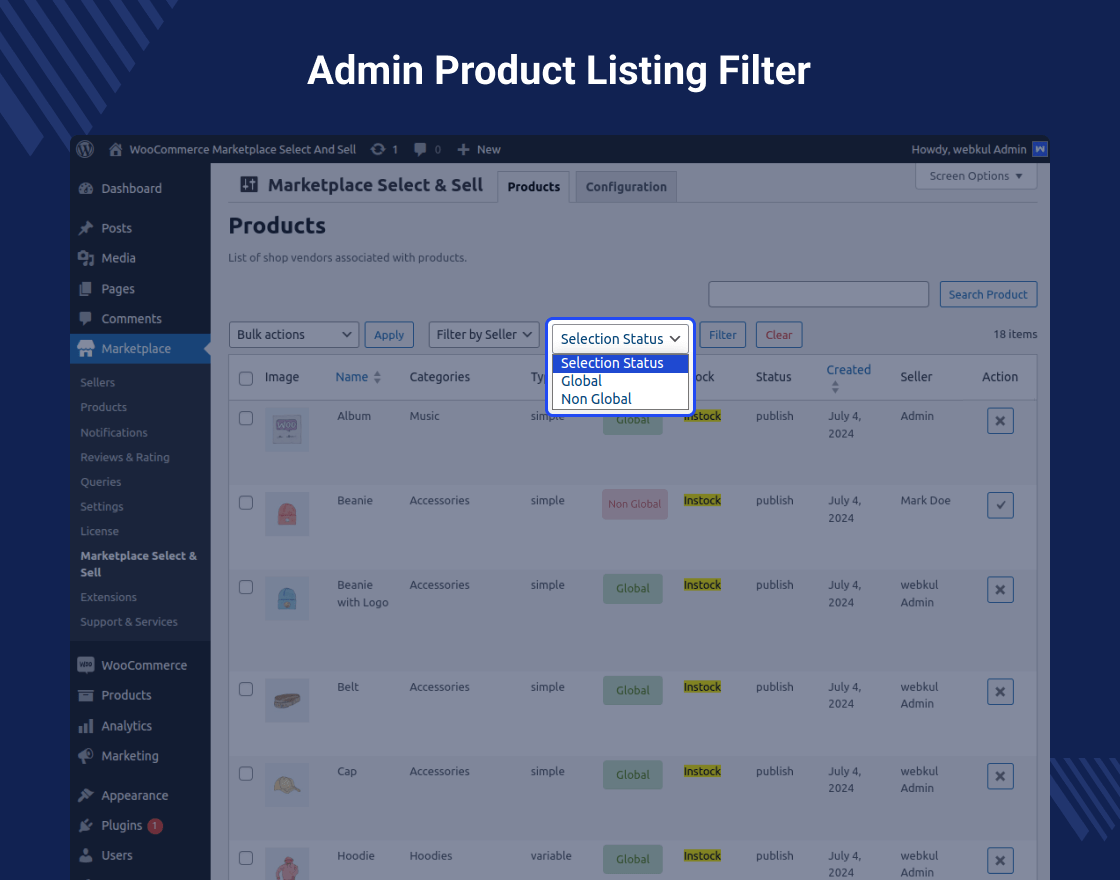 WooCommerce Marketplace Select and Sell