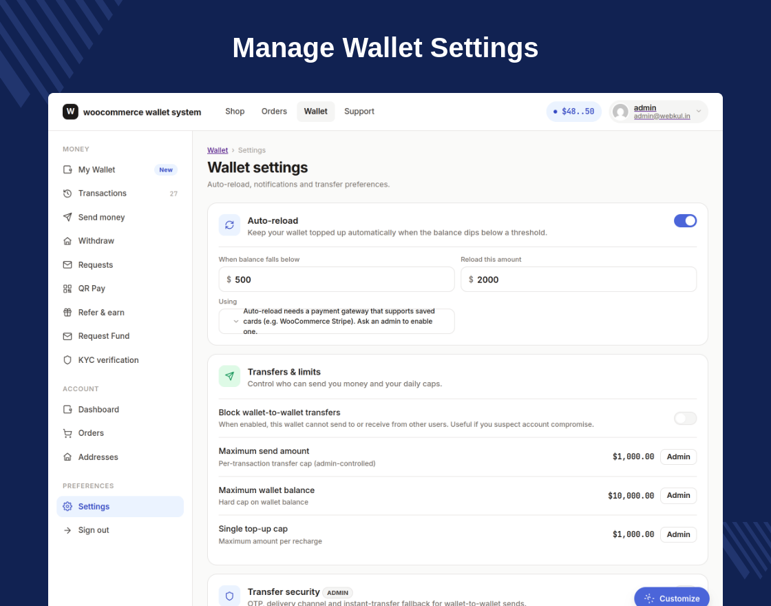 WooCommerce Wallet System
