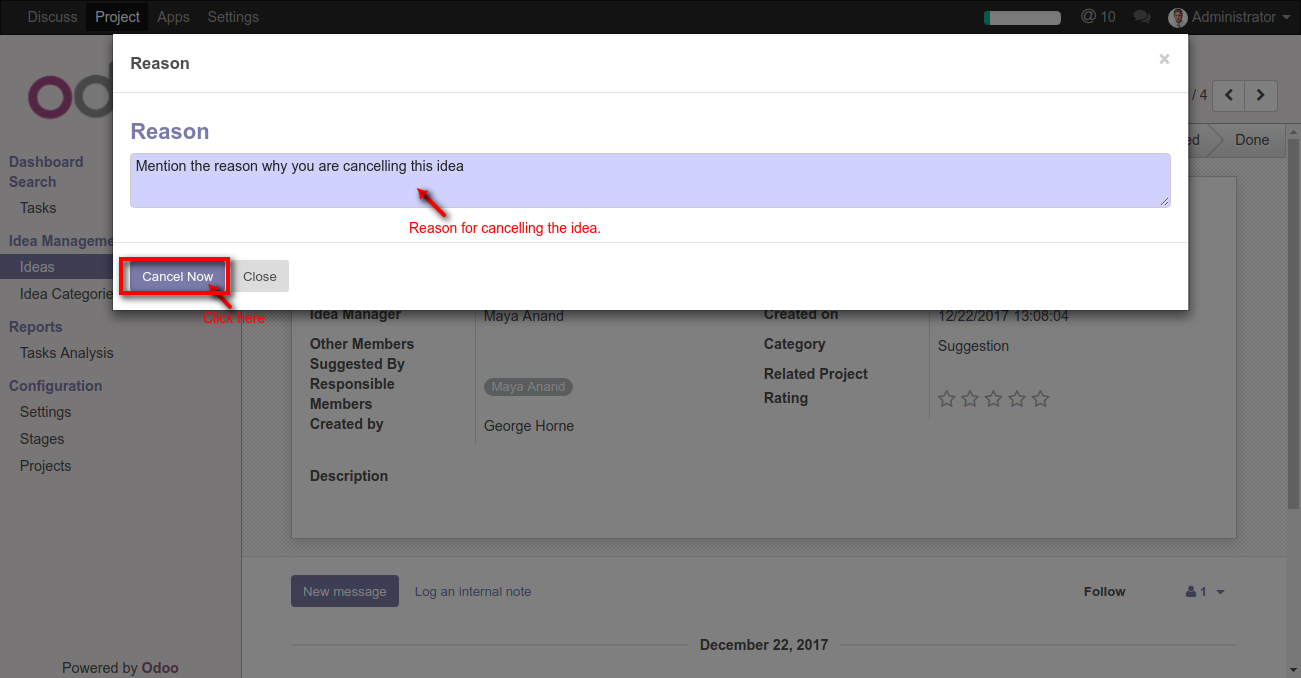 Odoo Idea Management
