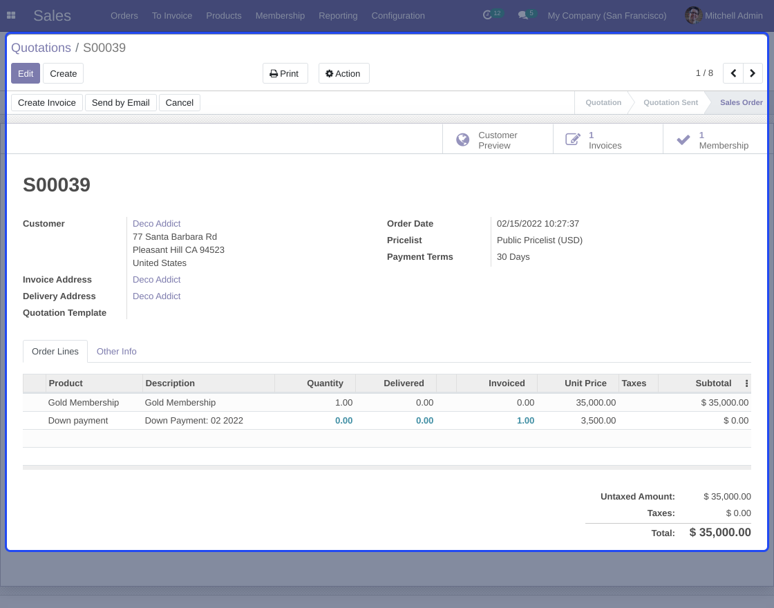 Odoo Website Membership Management
