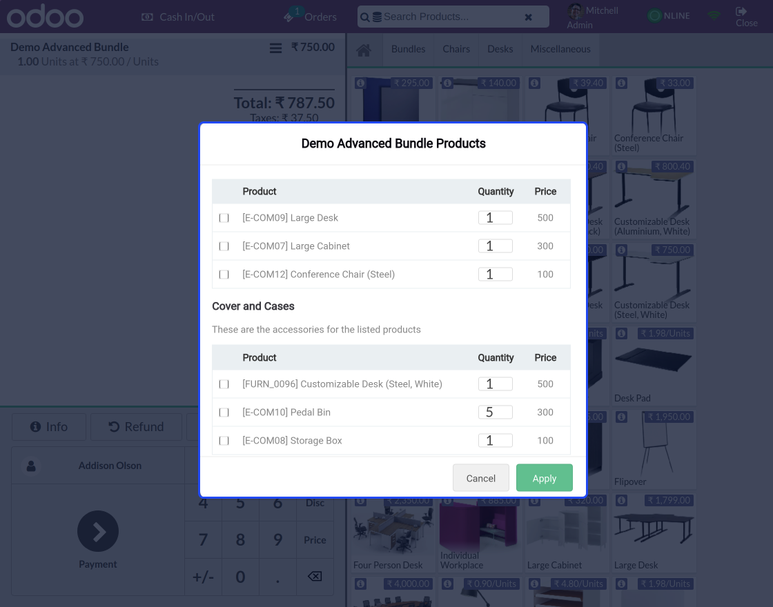 Odoo POS Advanced Bundle Product