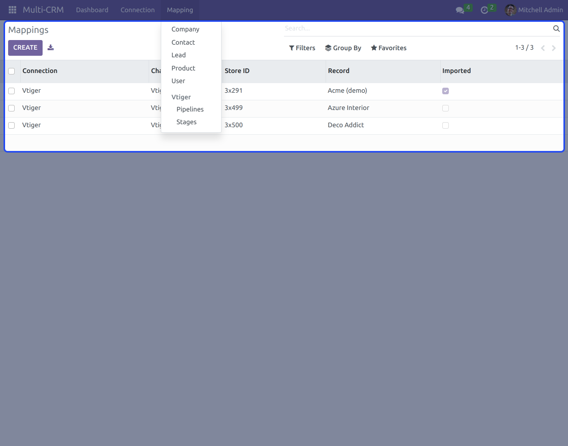 Vtiger Odoo Connector