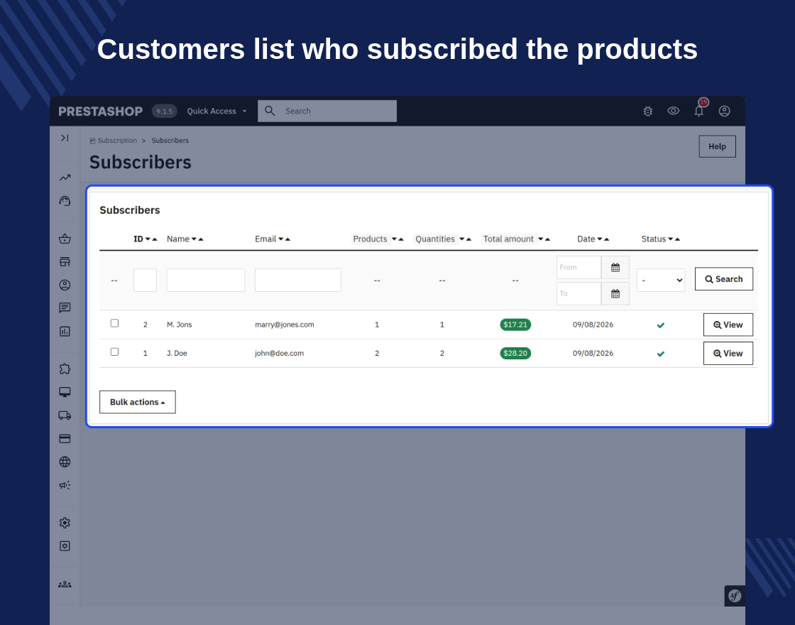 Prestashop Subscription Products