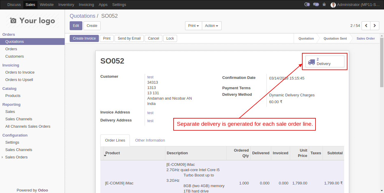 Odoo Shipping Per Product