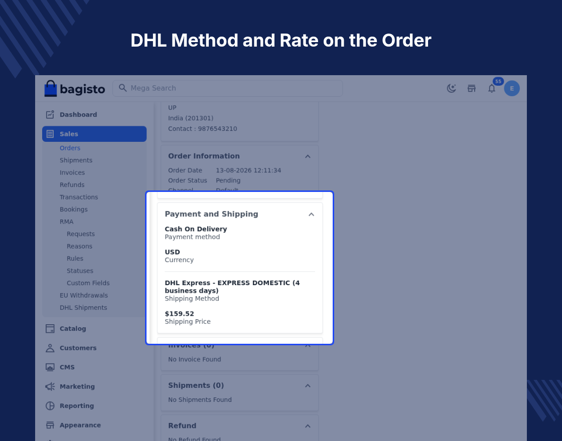 Laravel eCommerce DHL Shipping