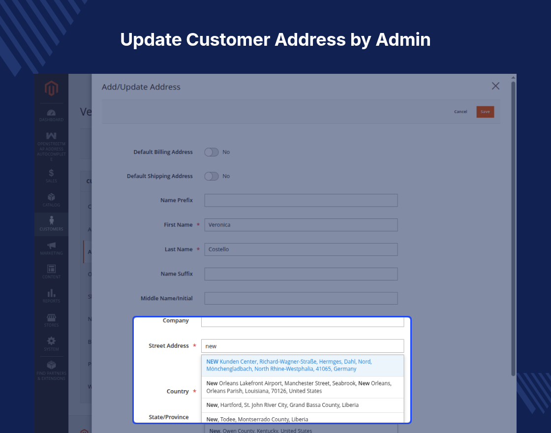 Magento 2 OpenStreetMap Address AutoComplete Extension