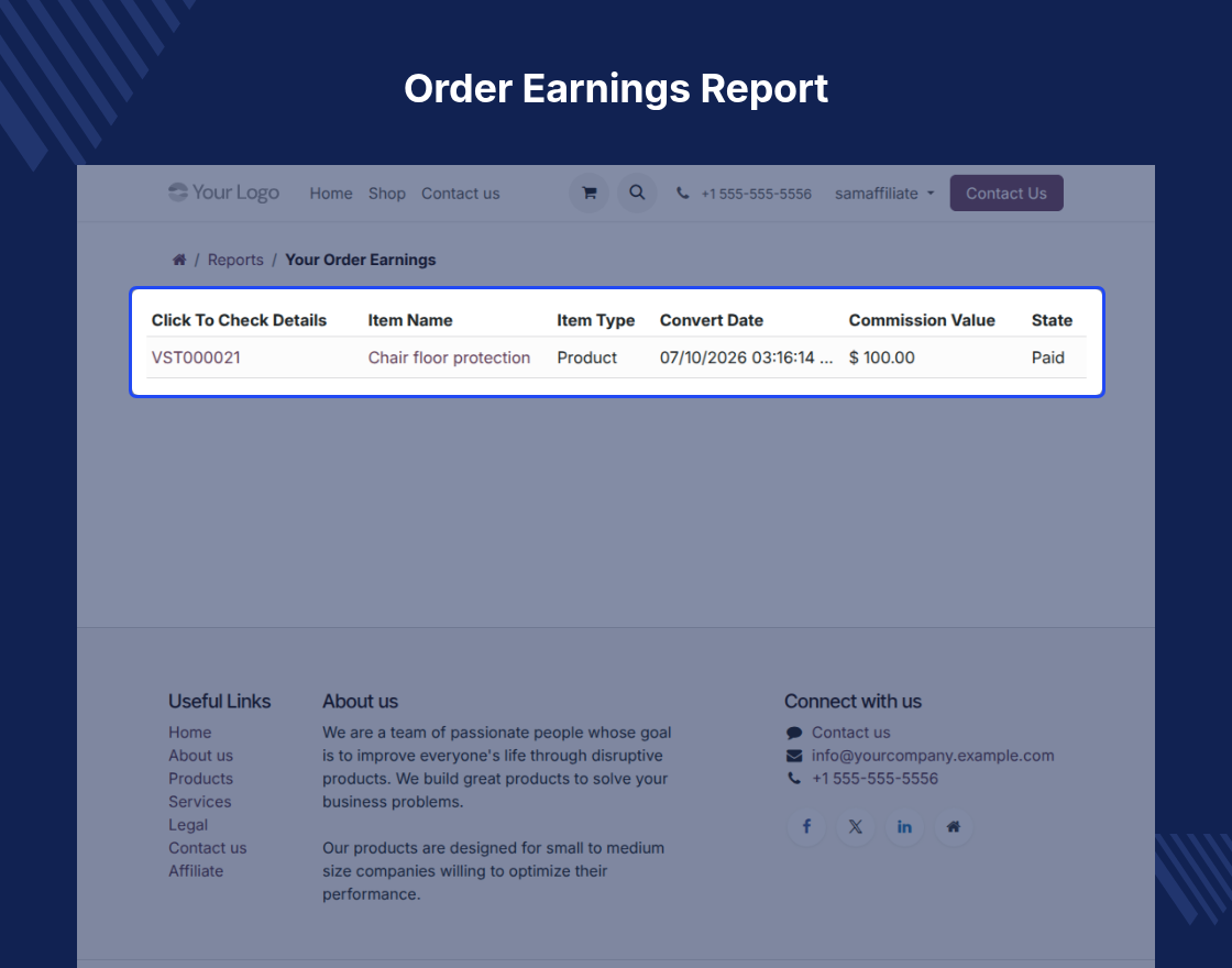 Odoo Affiliate Management