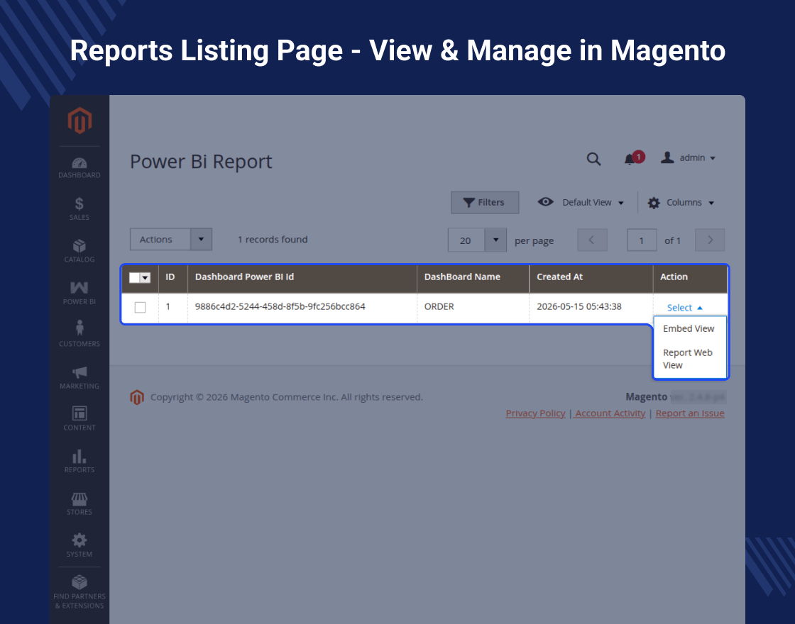 Magento 2 Power BI Connector