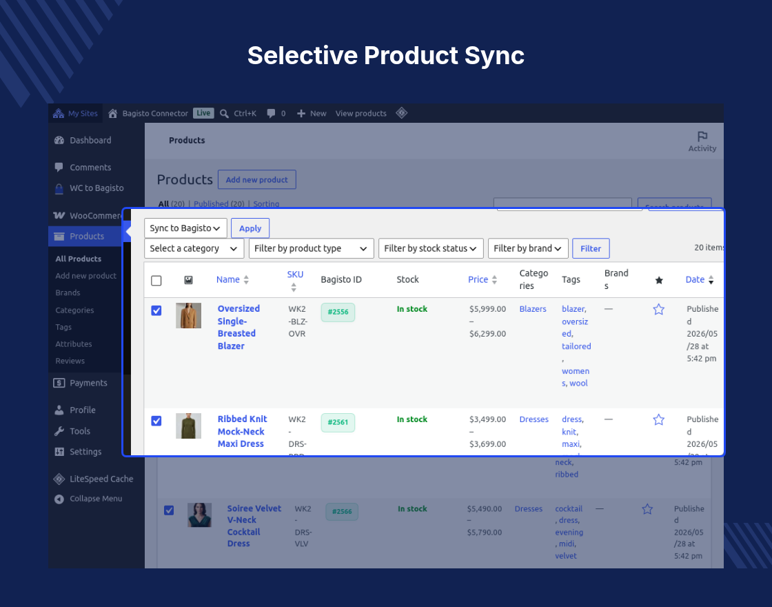 WooCommerce Bagisto Connector