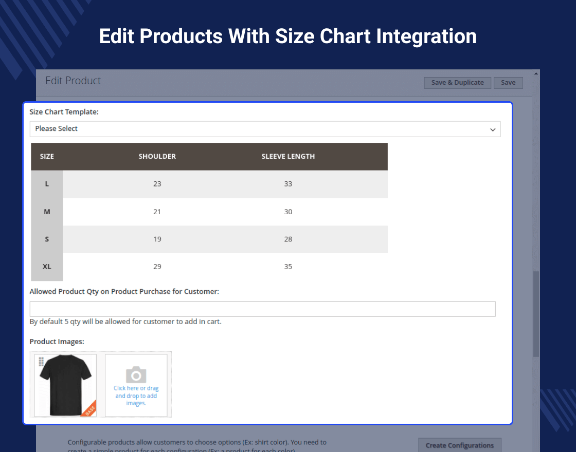 Marketplace Product Size Chart for Magento 2