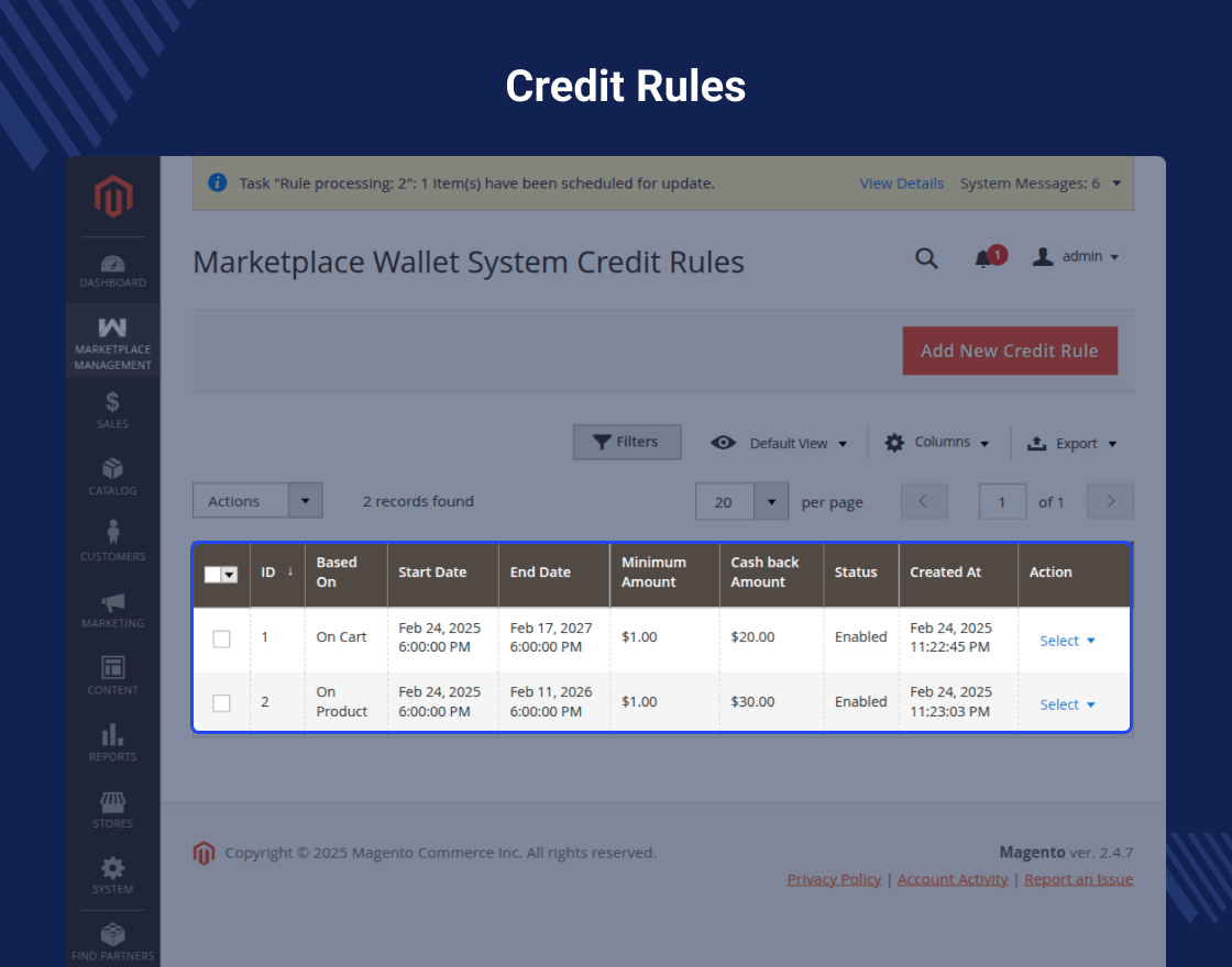 Magento 2 Multi Vendor Wallet