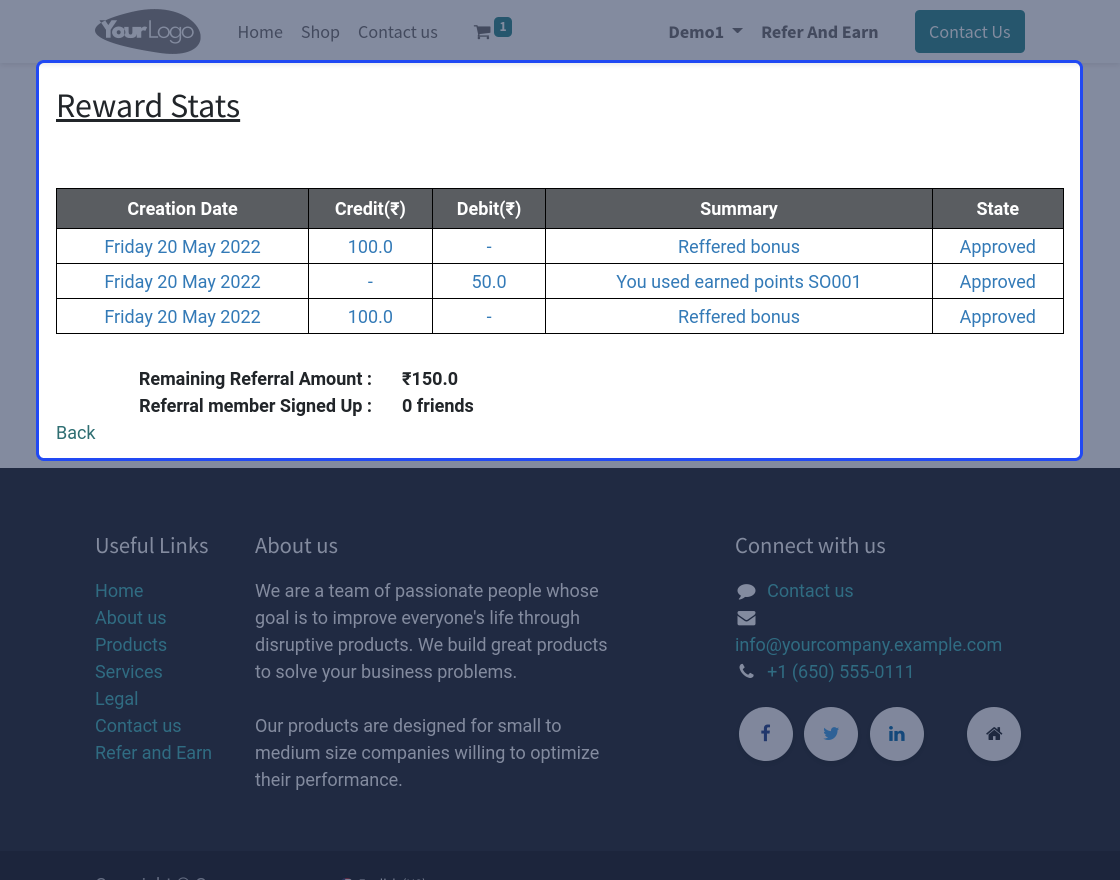 Odoo Website Refer And Earn