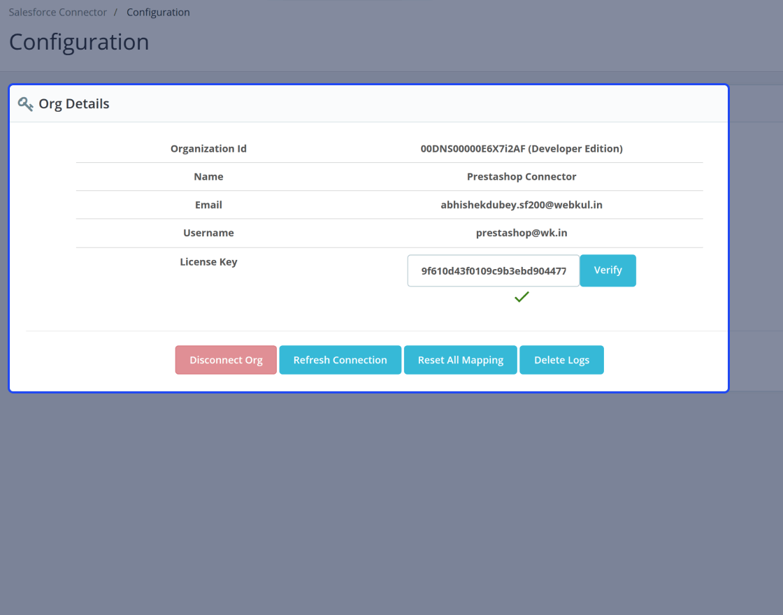 PrestaShop Salesforce Connector
