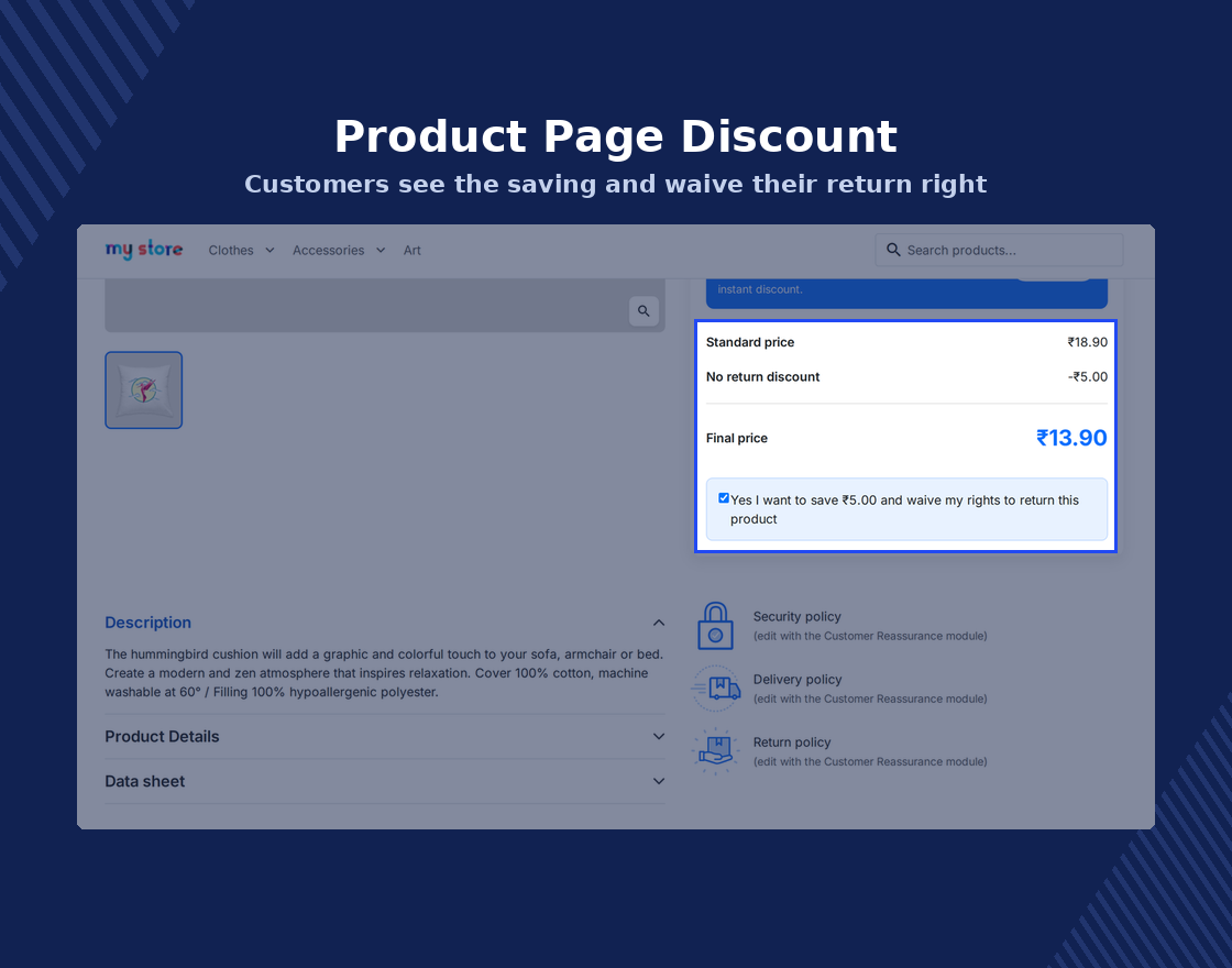 PrestaShop Return Opt-Out Discount