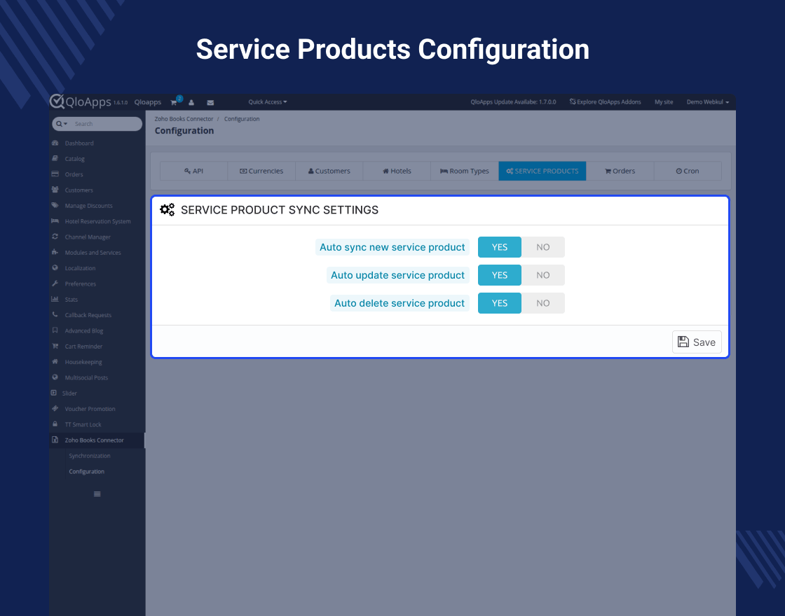 QloApps Zoho Books Connector
