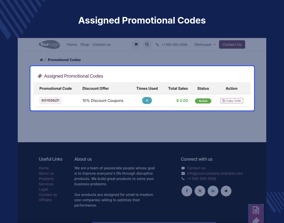 Odoo Affiliate Management