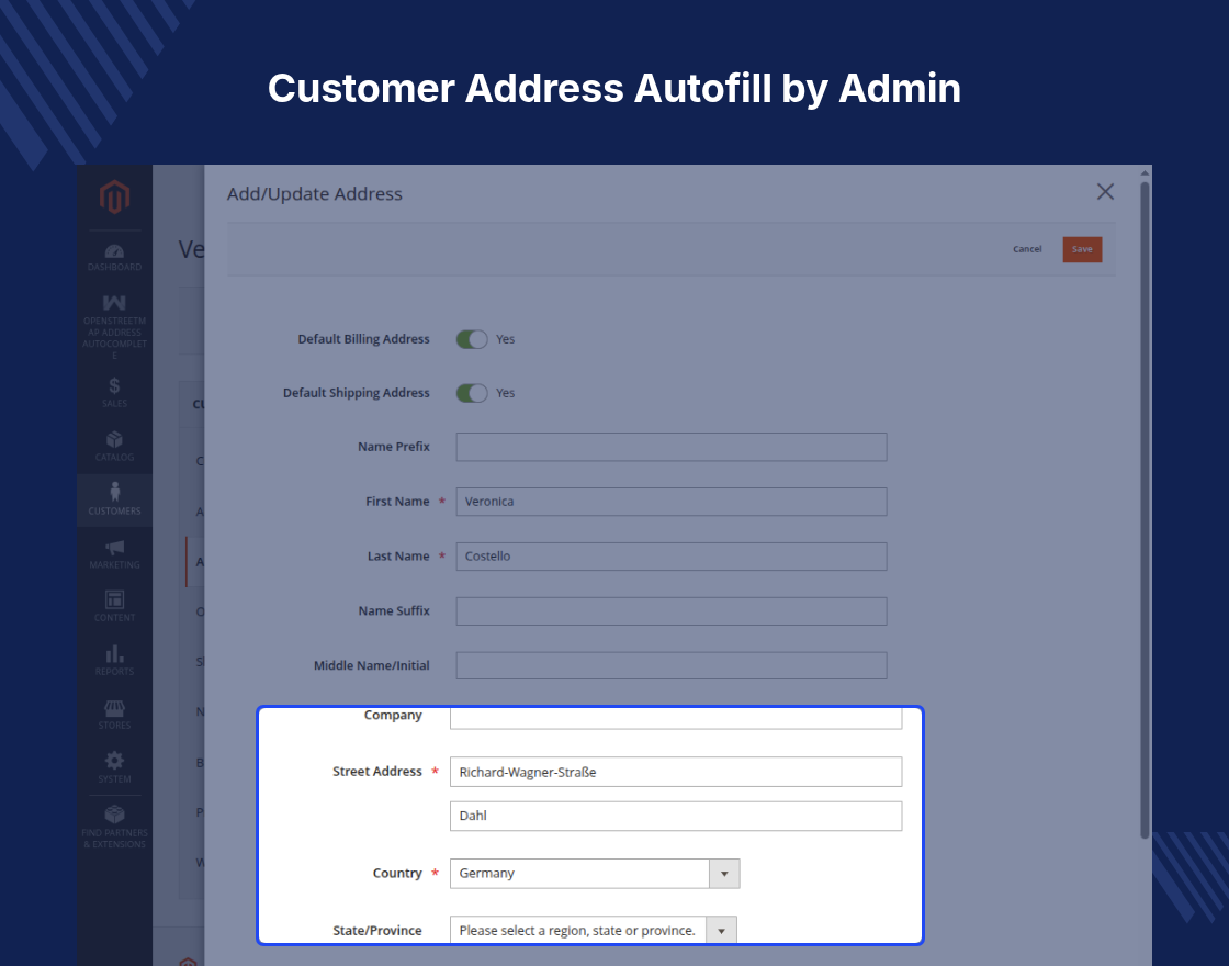 Magento 2 OpenStreetMap Address AutoComplete Extension