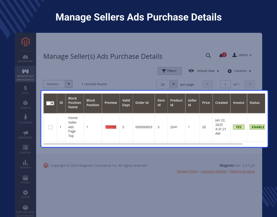 Marketplace Advertisement Manager for Magento 2
