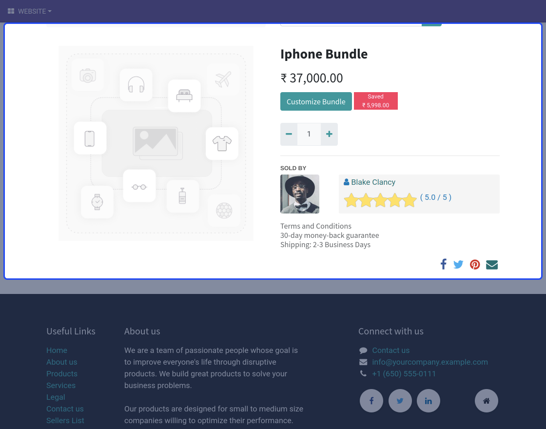 Odoo Marketplace Customized Bundle Products