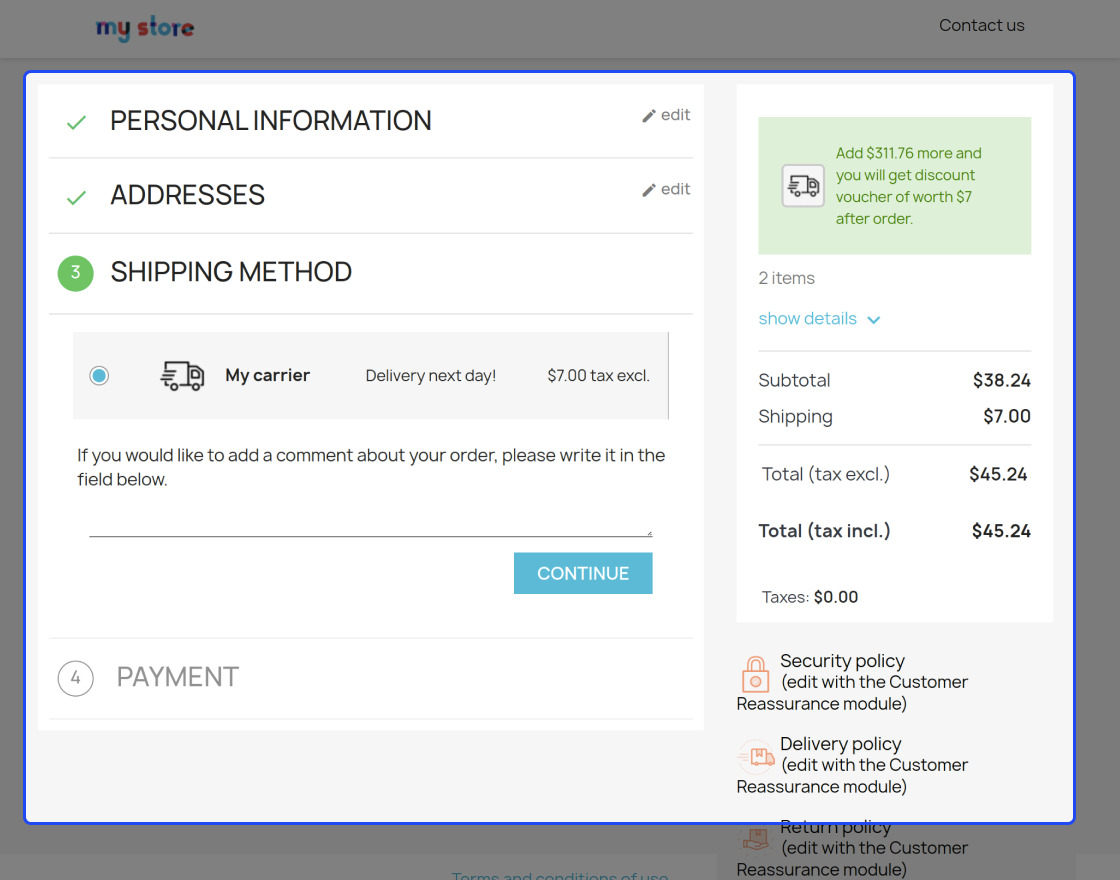 Prestashop Avail Free Shipping