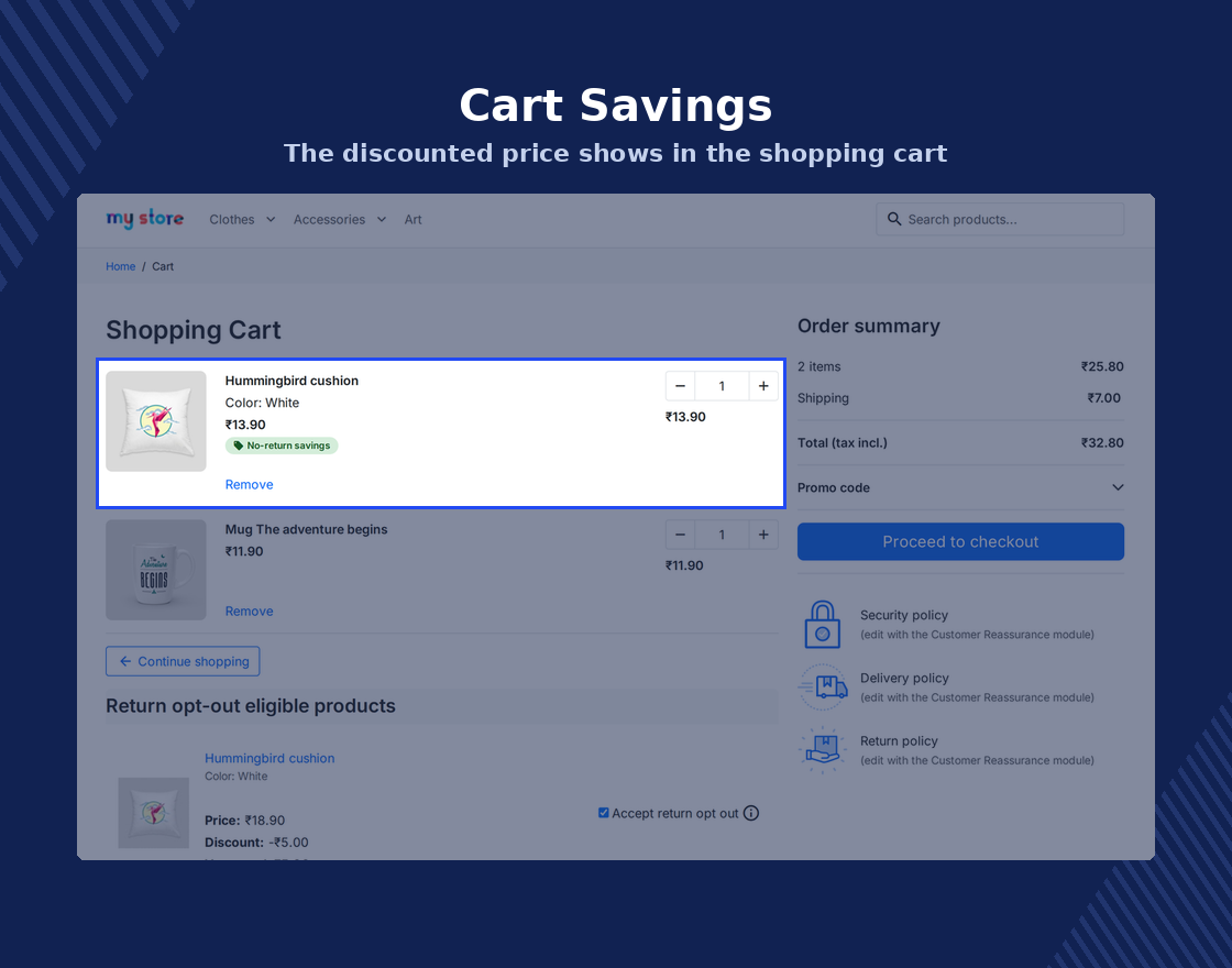PrestaShop Return Opt-Out Discount