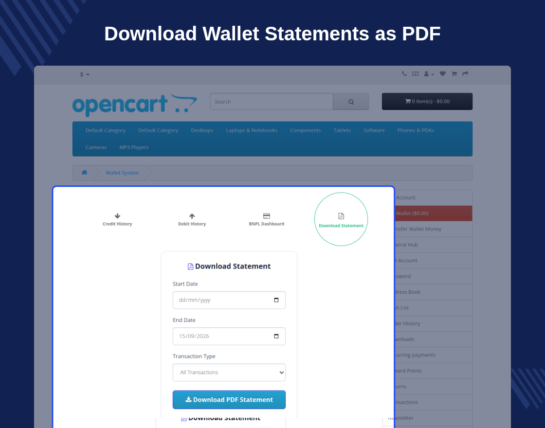 Opencart Wallet System