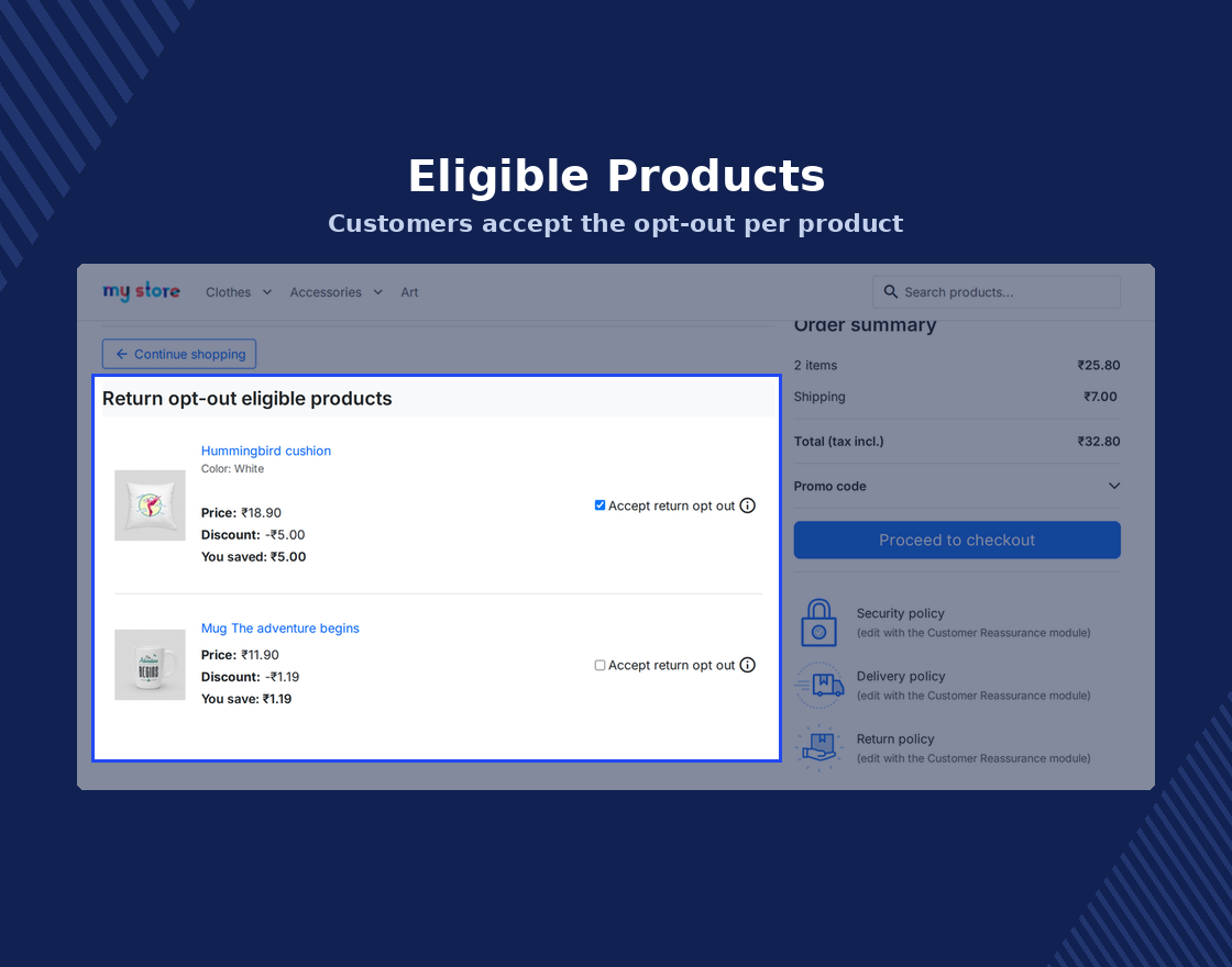 PrestaShop Return Opt-Out Discount