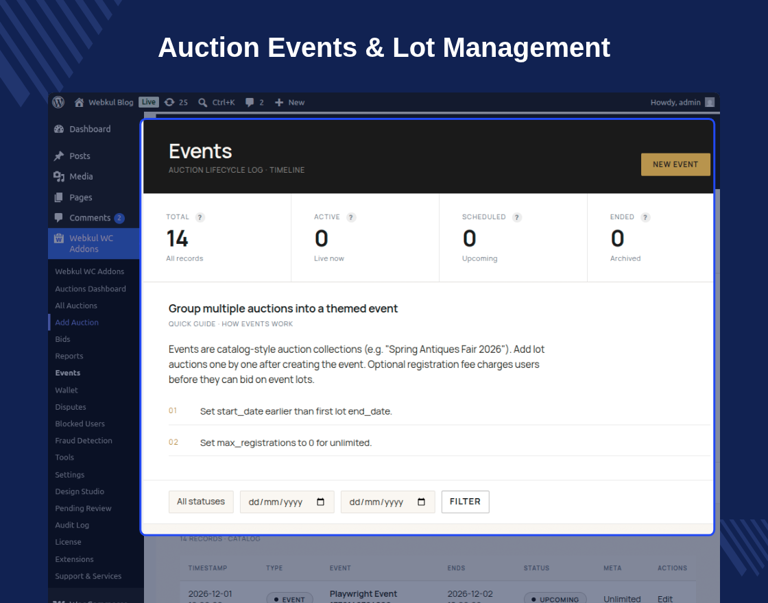 WooCommerce Auction Plugin