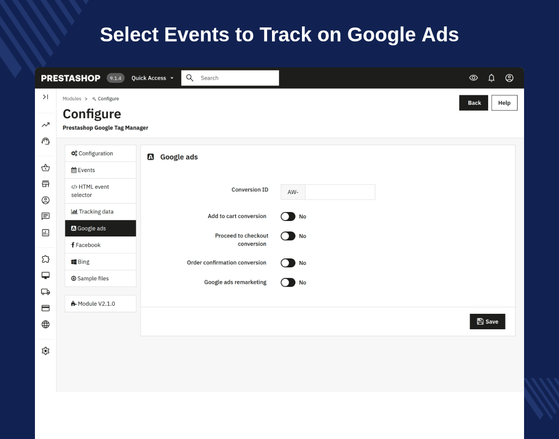 Prestashop Google Tag Manager