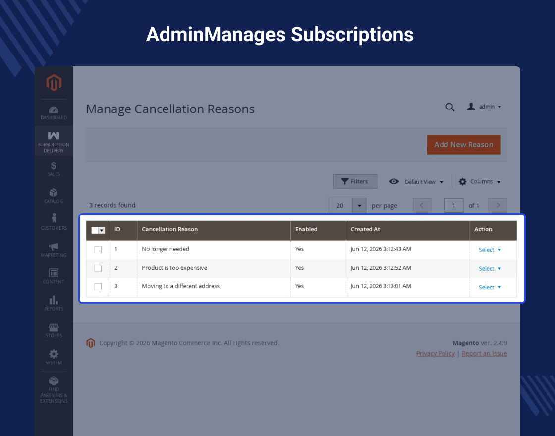 Magento 2 Subscription Delivery Module