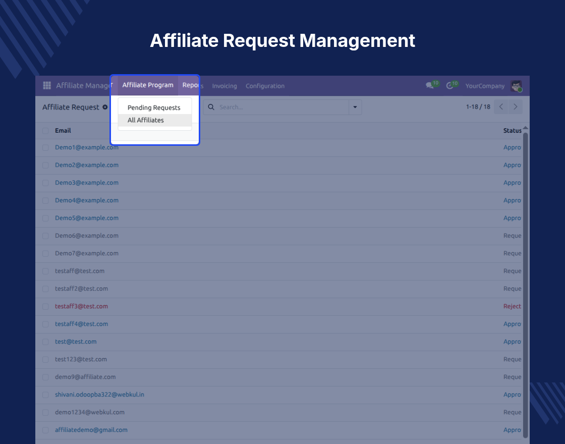 Odoo Affiliate Management