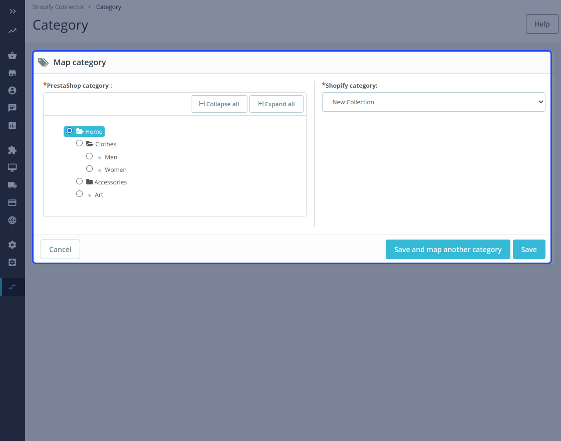 Prestashop Shopify Connector