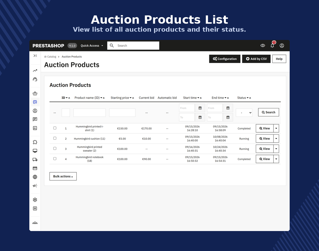 PrestaShop Product Auction 