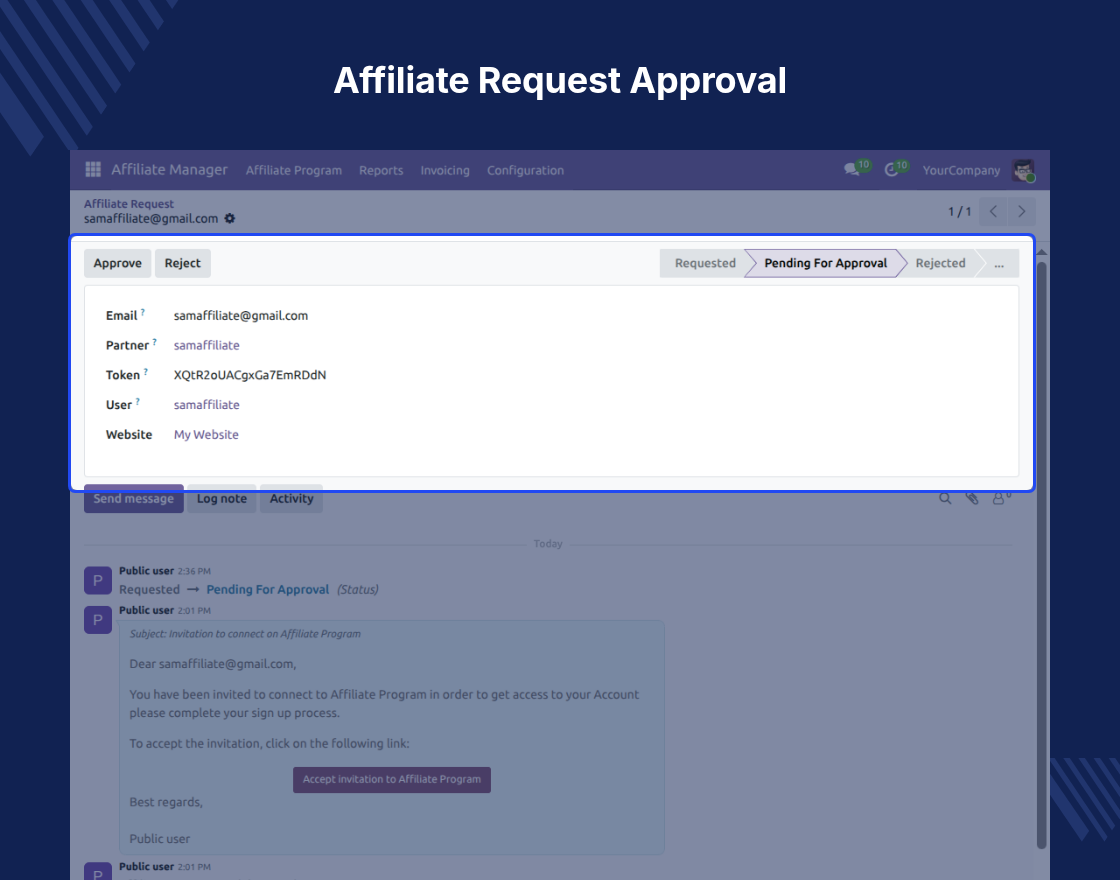 Odoo Affiliate Management