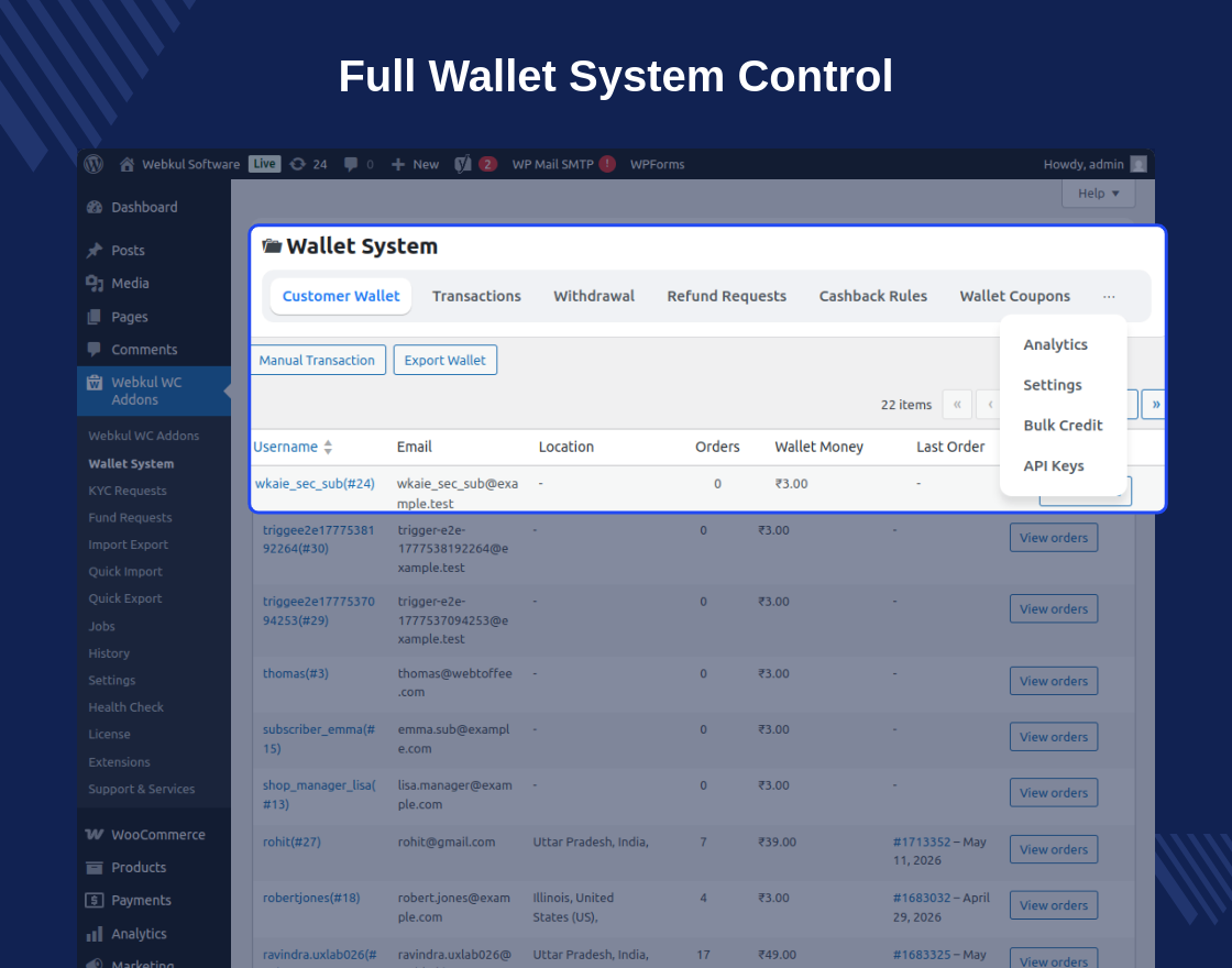 WooCommerce Wallet System