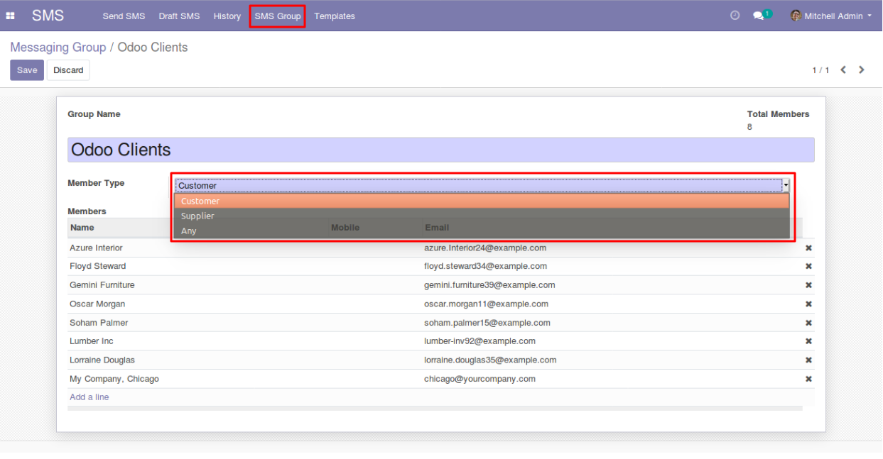 Odoo MessageBird SMS Gateway