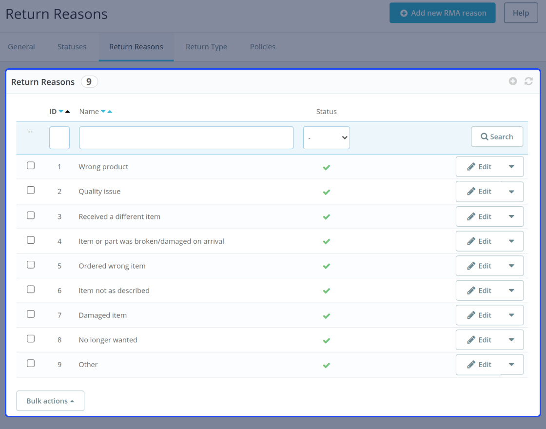 Prestashop RMA