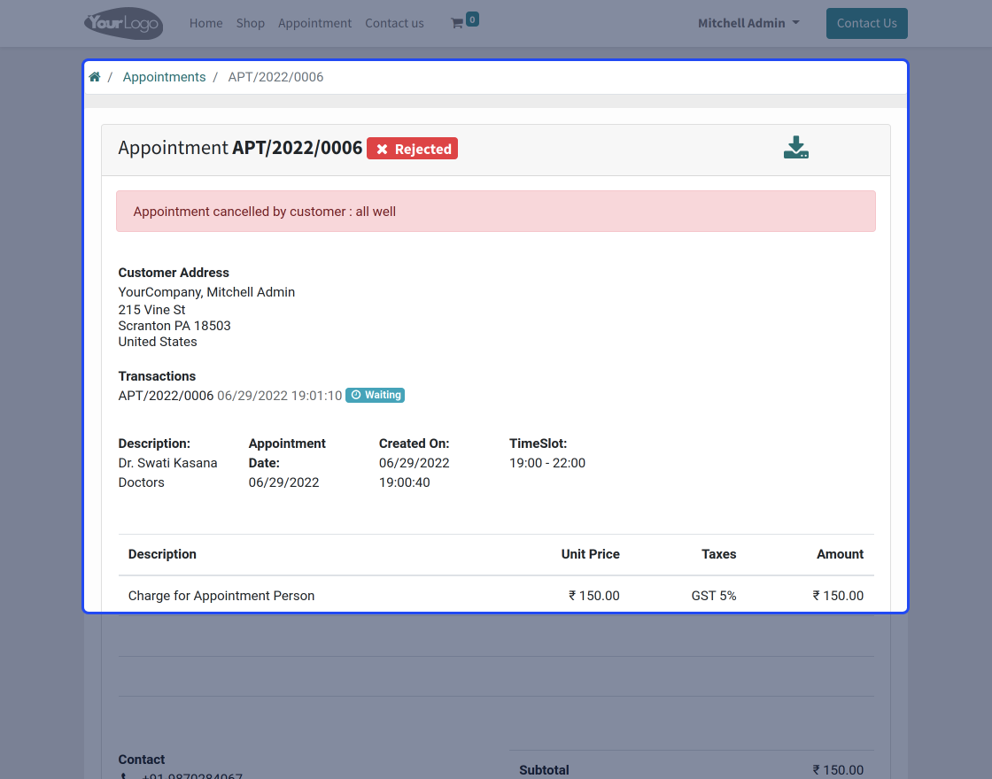 Odoo Appointment Appointee Locator