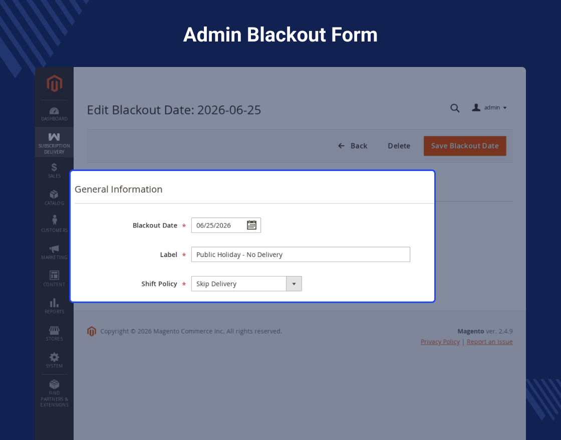 Magento 2 Subscription Delivery Module
