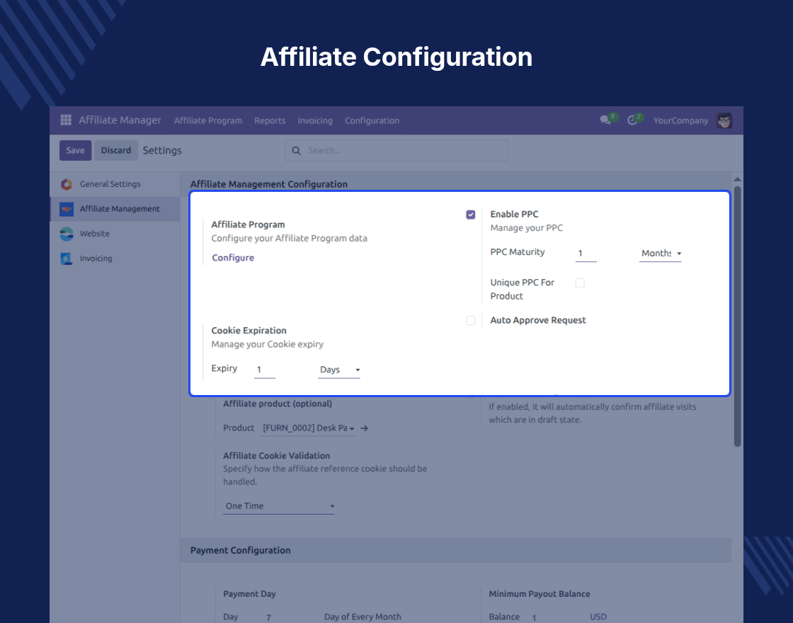 Odoo Affiliate Management