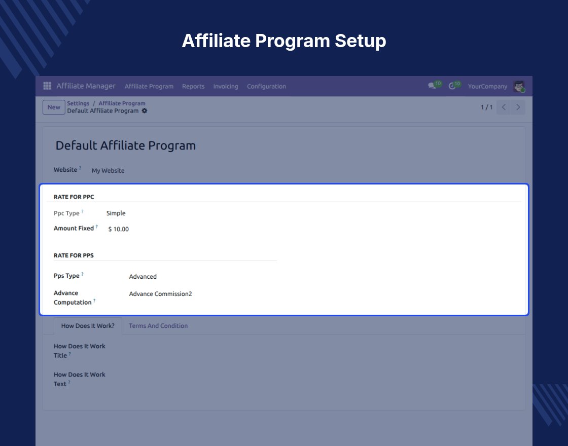 Odoo Affiliate Management