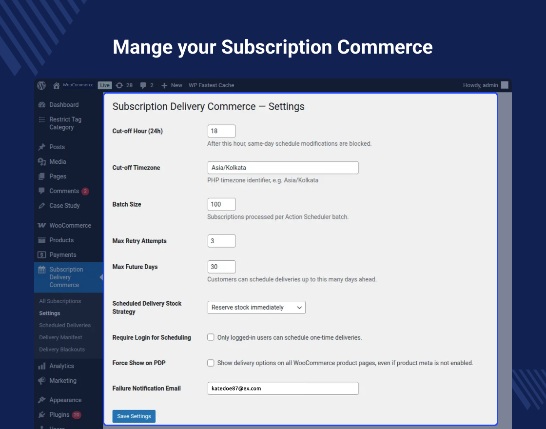 WooCommerce Subscription Delivery