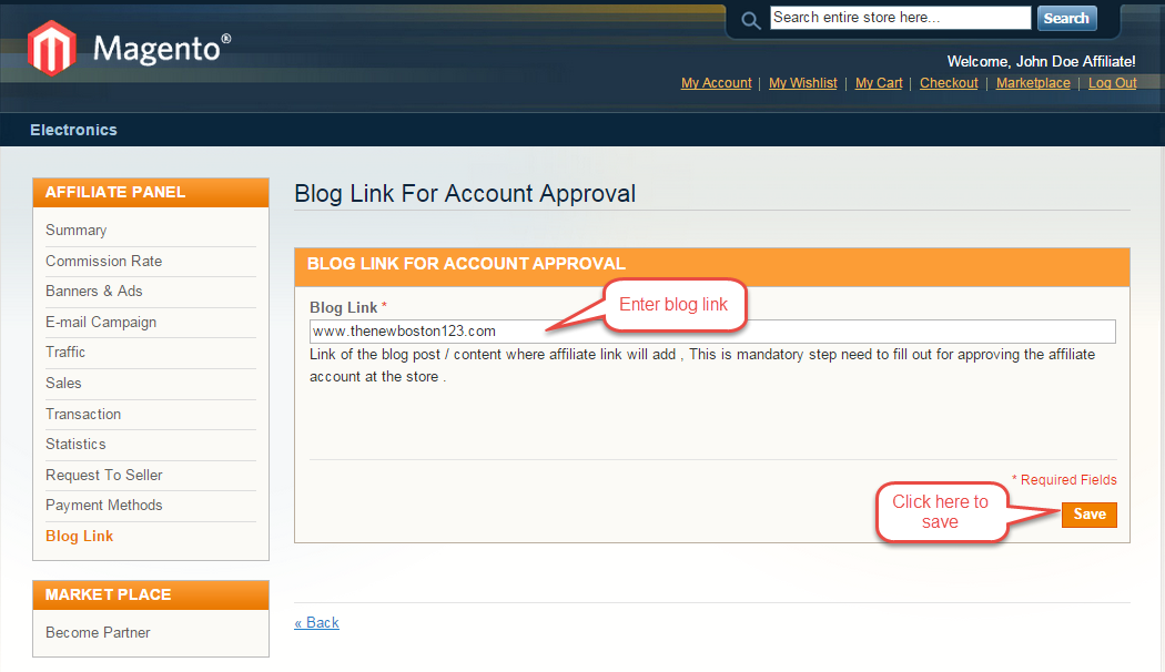 Marketplace Affiliate System For Magento (OpenMage)