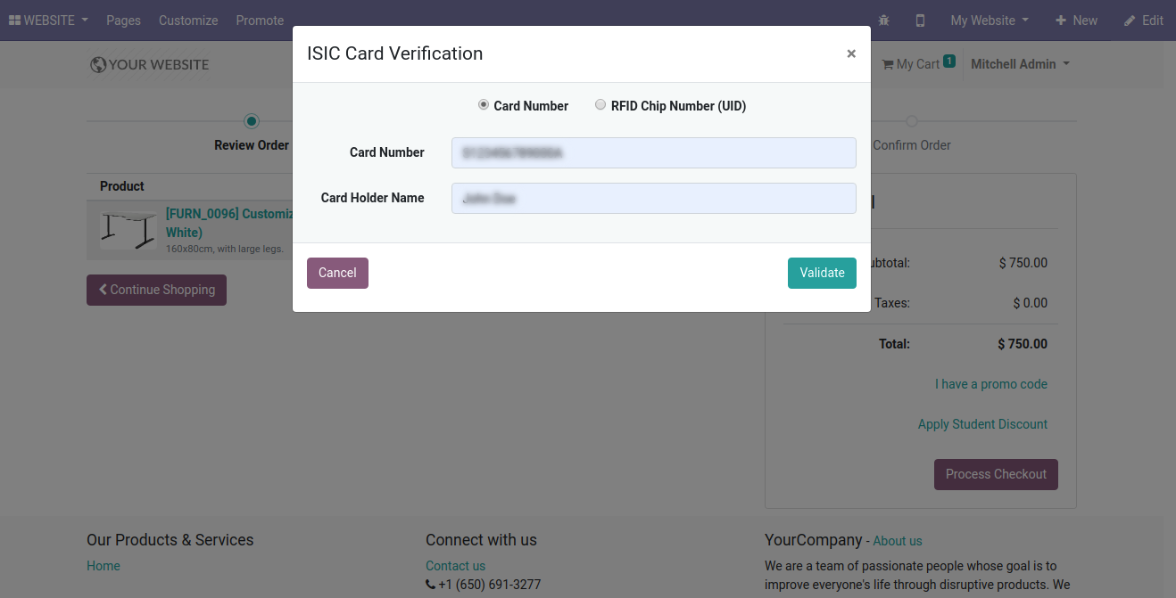 Odoo Website ISIC Card Discounts & Deals