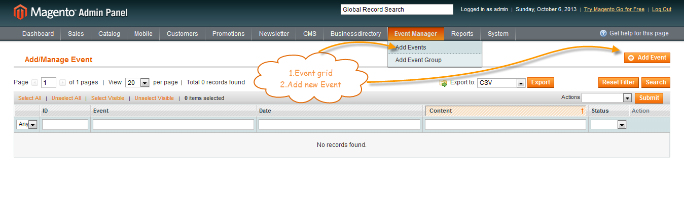 Magento (OpenMage) Event Manager