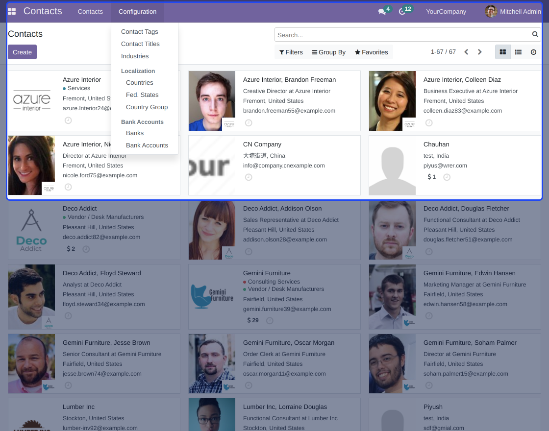 Odoo Website Address City