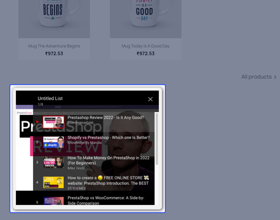 PrestaShop YouTube Playlist