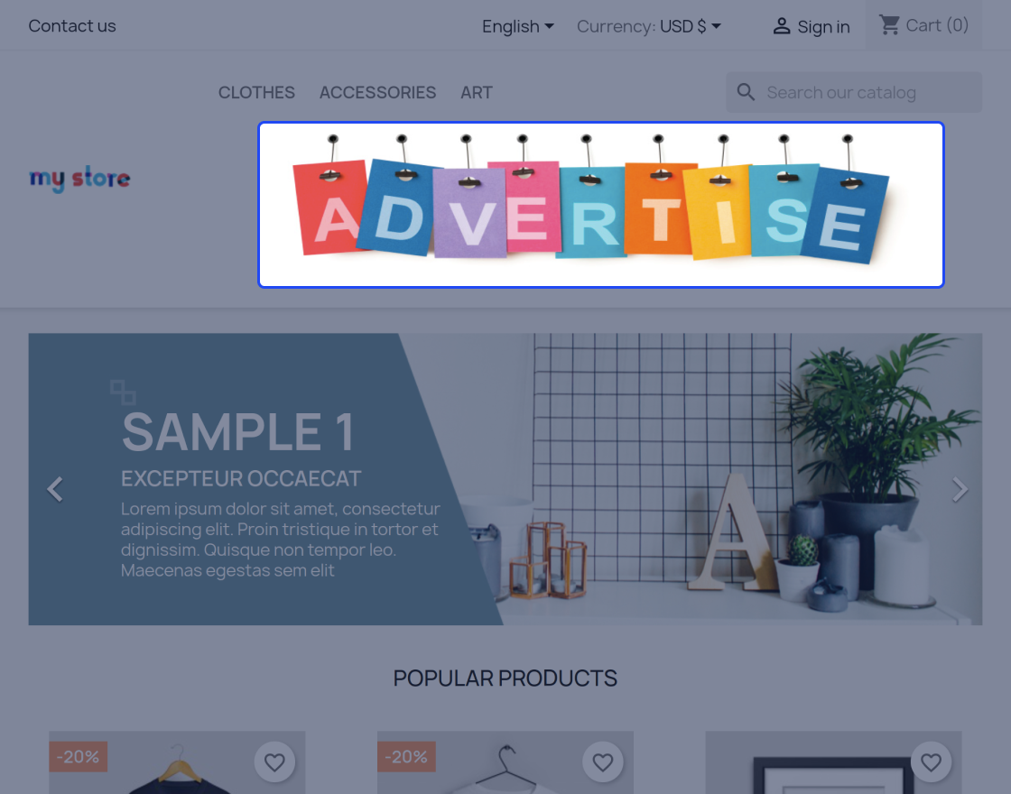 Prestashop Advertisement Addon